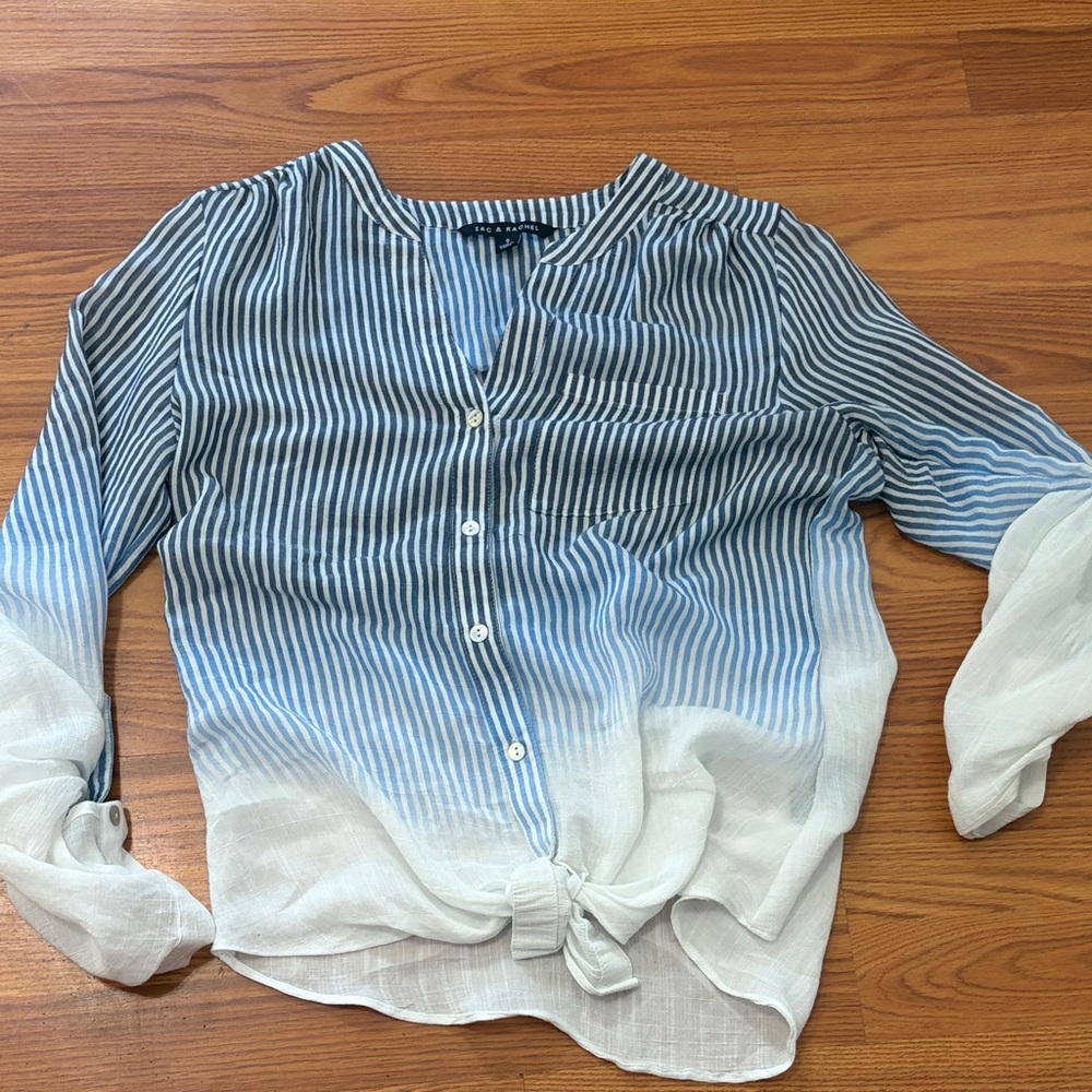 Zac & Rachel Ombre Blue and White Button Down Shirt